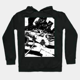 JDM Japanese Drift Racer Drifting Car Anime Manga Eurobeat Intensifies Racing Aesthetic #16 Hoodie